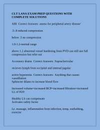Lymphatic System Exam Prep Questions with Complete Solutions