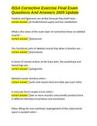 ISSA Corrective Exercise Final Exam Questions and Answers 2025 Update