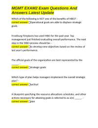 MGMT EXAM2: Exam Questions and Answers - Management Principles and Practices