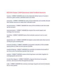 ECO 201 Exam 1: 409 Questions with Verified Answers