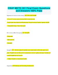 CSUF MKTG 351 Final Exam: Marketing Principles Guide
