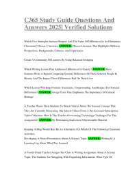 C365 Study Guide Questions and Answers 2025:  Verified Solutions for Elementary Education