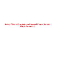 Smog Check Procedures Manual Exam Solved