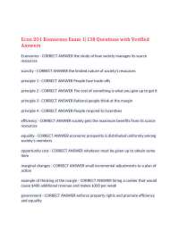 Econ 201 Komnenos Exam 1: 138 Questions with Verified Answers