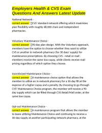 Pharmacy Network & Formulary Guide: Employer Health & CVS Exam Questions