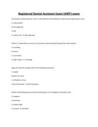Registered Dental Assistant Exam (AMT) exam