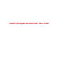 SMOG EXAM TRIAL QUESTIONS AND ANSWERS 100% COMPLETE