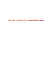 Smog Check Inspector Exam CA: Complete Solution Update
