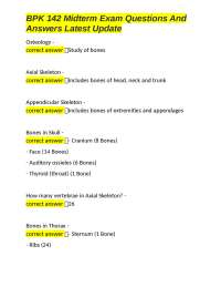BPK 142 Midterm Exam Questions And Answers Latest Update