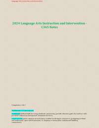 Language Arts Instruction and Intervention - C365 Notes