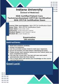 NHA CPCT/A Certification Exam: Practice Questions and Answers
