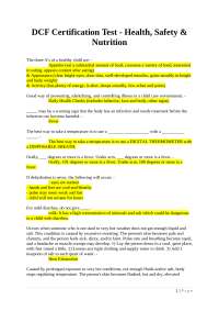 DCF Certification Test: Health, Safety & Nutrition Guide