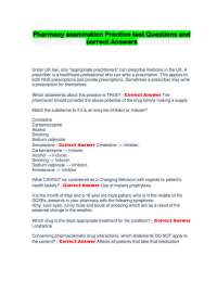 Pharmacy Examination Practice Test Questions and Answers