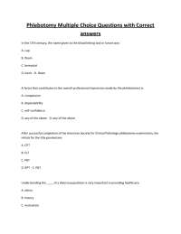 Phlebotomy Multiple Choice Questions and Answers