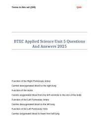 BTEC Applied Science Unit 5 Questions And Answers 2025