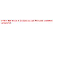 FNDH 400 Exam 3 Questions and Answers: Vitamins, Minerals, and Antioxidants