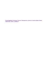 Promulgated Contract Forms Champions school of real estate Exam VERIFIED 100% CORRECT