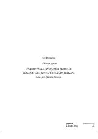 Chiuse aperte NUOVO 2024/2025 PRAGMATICA E LINGUISTICA TESTUALE Messina Simona LETTERATURA
