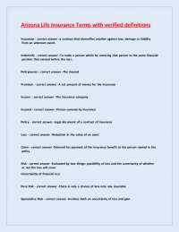 Arizona Life Insurance Terms: Definitions and Explanations