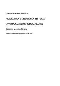 Aperte NUOVO 2024/2025 PRAGMATICA E LINGUISTICA TESTUALE Messina Simona LETTERATURA