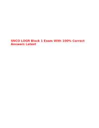 SNCO LOGR Block 1 Exam Questions and Answers