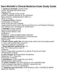 Sara Michelle's Clinical Medicine Exam Study Guide