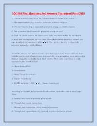 SOC 364 Final Questions and Answers: Social Inequality, Class, and Power