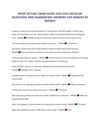 RPSGT ACTUAL EXAM GUIDE 2024-2025 DETAILED QUESTIONS AND GUARANTEED ANSWERS TOP GRADED BY