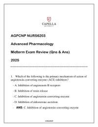 NURS6203 Advanced Pharmacology Midterm Exam Review (Questions & Answers)