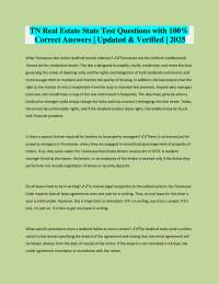 Tennessee Real Estate Law: Questions and Answers for Licensing Exams