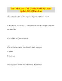 The Cell Cycle - 7th Grade NOTES | Latest Update 2025 | Rated A+