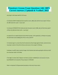 Timeshare License Exam Questions and Answers
