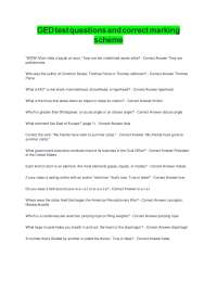 GED test questions and correct marking scheme