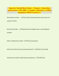 Real Estate Fundamentals: Chapter 1 Questions and Answers