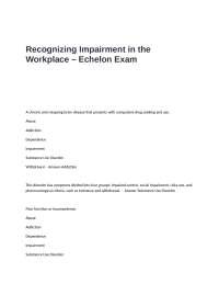 Recognizing Impairment in the Workplace – Echelon Exam