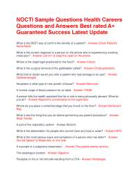 NOCTI Sample Questions Health Careers Questions and Answers Best rated A+ Guaranteed Succe