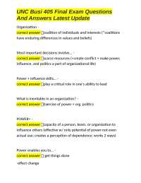Power, Influence, and Leadership in Organizations: Final Exam Questions and Answers