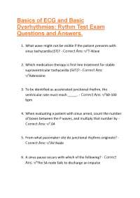 ECG Basics and Dysrhythmias: Rhythm Test Exam Questions and Answers