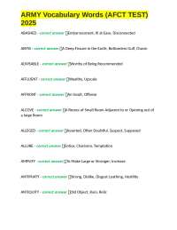 ARMY Vocabulary Words (AFCT TEST) - 2025