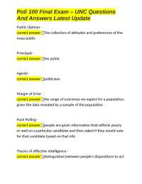 Poli 100 Final Exam: Public Opinion, Participation, and Voting