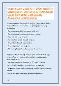 NCRA Study Guide: Cancer Registry Organization, Operation, and Data Quality Assurance