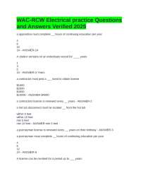 WAC-RCW Electrical practice Questions and Answers