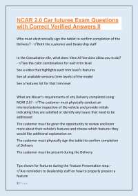 NCAR 2.0 Exam Questions and Answers: A Guide for Nissan Dealership Staff