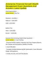 Ameriprise Financial Horvath Wealth Management Exam Questions and Answers