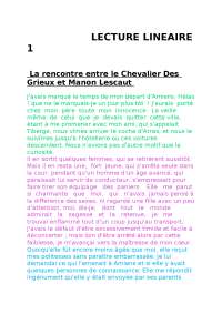 Analyse Littéraire de la Rencontre entre Des Grieux et Manon Lescaut