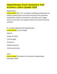Hippotherapy Exam Questions and Answers: A Comprehensive Guide for Therapists