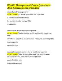 Wealth Management Exam Questions and Answers