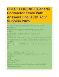 CSLB B LICENSE General Contractor Exam With Answers Focus On Your Success 2025