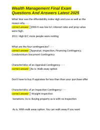 Wealth Management Final Exam Questions and Answers