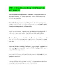 SM 642 Final Exam Prep with Questions and Answers